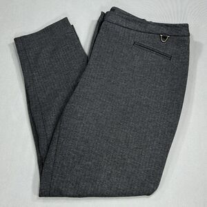 Talbots Pants Women's 14W 14 Gray Dalton Herringbone Faux Pockets Measures 36x28